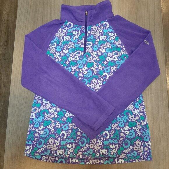 COLUMBIA Quarter Zip Fleece Sweater Winter Fall Spring High Collar - Picture 10 of 11